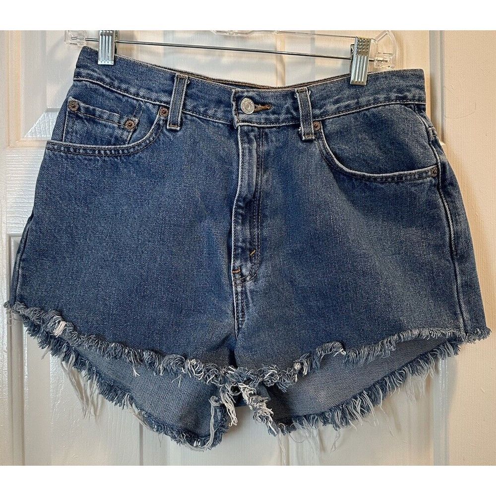 LEVI'S 512 Jean Shorts Slim Fit Denim Women's Size‎ 12 30"W Cutoffs Blue 1983